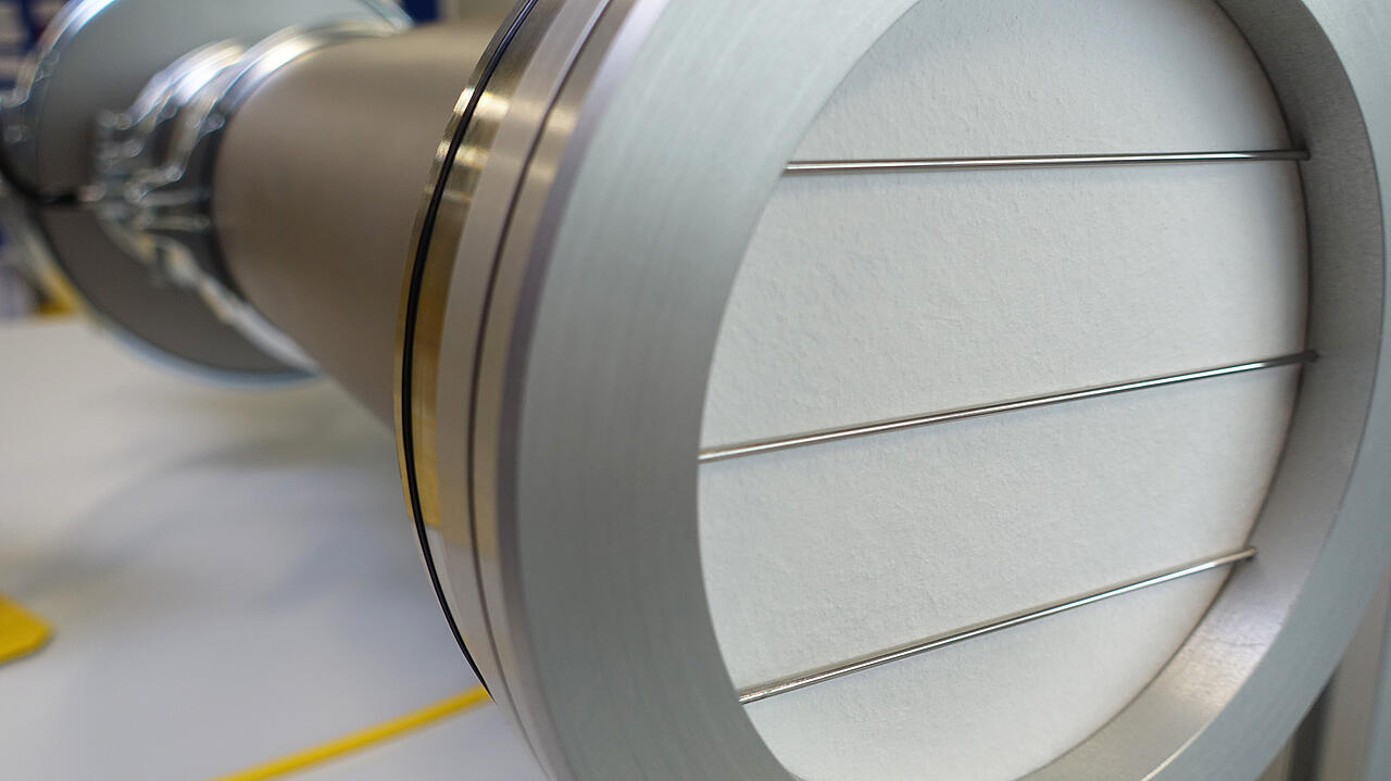 In Adapter eingespanntes Filtermedium 